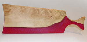 Charcuterie Serving Board Large Maple w/Pink Resin